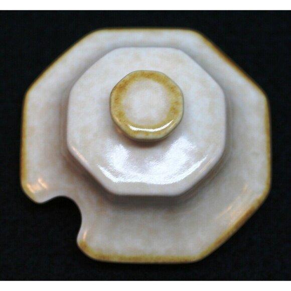 Mikasa Avante Ivory Fe 900 Sugar Bowl w Lid & Creamer Tan Octagon VTG 80s EUC - Picture 6 of 12
